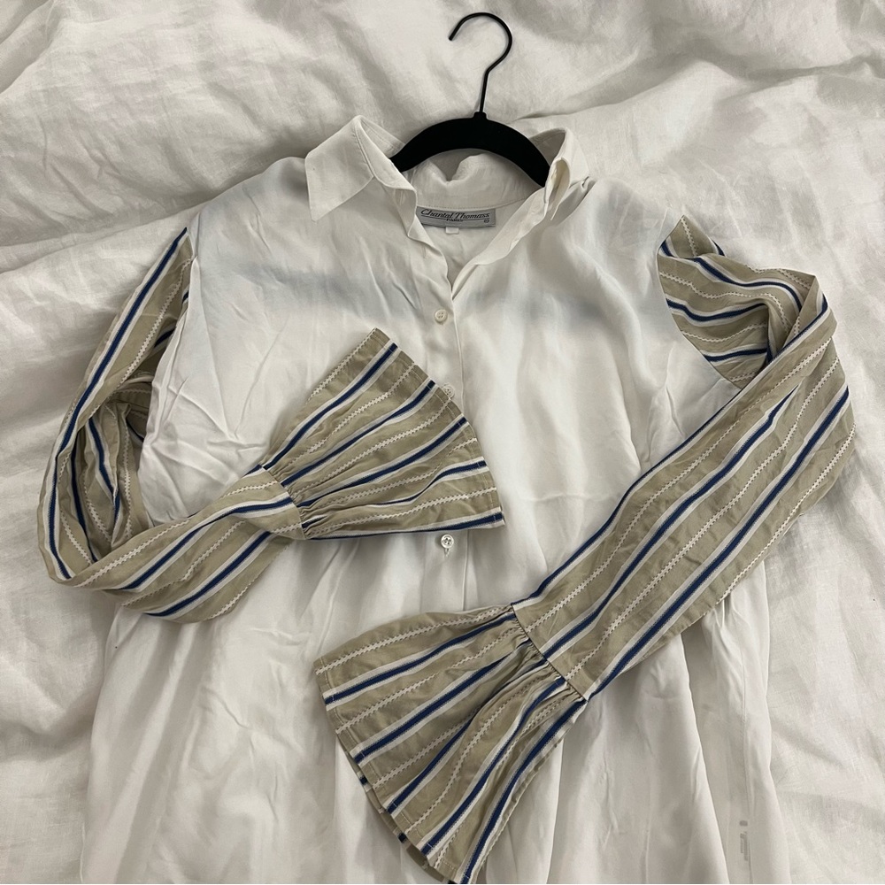 Vintage Chantal Thomass Trumpet Flare Sleeve Button Up Blouse
